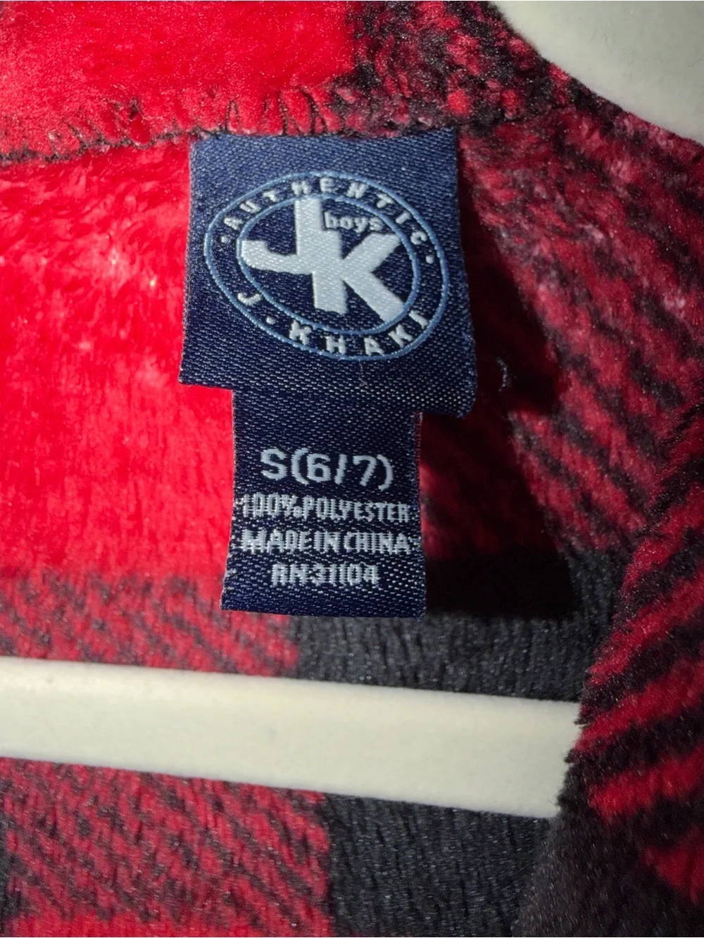 Kids Red and Black Buffalo Plaid Fleece Robe